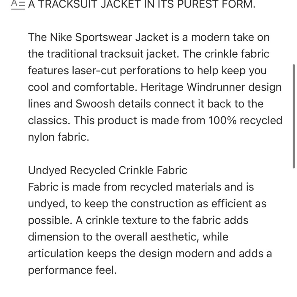 NIKE | Sustainable white perforated lightweight jacket/windbreaker RARE - Picture 2 of 10
